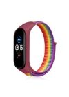 Xiaomi Mi Band 4 Hasırlı Cırtcırtlı Kordon - Gökkuşağı