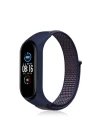 Xiaomi Mi Band 4 Hasırlı Cırtcırtlı Kordon - Lacivert-Mor