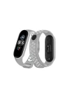 Xiaomi Mi Band 4 Spor Delikli Kordon - Gri-Beyaz