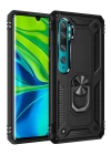 Xiaomi Mi Note 10 Lite Kılıf Sofya Yüzüklü Silikon Kapak - Siyah