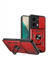 Xiaomi Poco X6 Kılıf Pars Lens Yüzüklü Silikon - Kırmızı