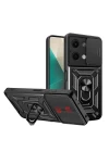 Xiaomi Poco X6 Kılıf Pars Lens Yüzüklü Silikon - Siyah