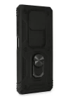 Xiaomi Pocophone X3 Kılıf Pars Lens Yüzüklü Silikon - Siyah