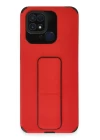 Xiaomi Redmi 10C Kılıf Mega Standlı Silikon - Kırmızı