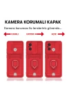 Xiaomi Redmi 12C Kılıf Zuma Kartvizitli Yüzüklü Silikon - Kırmızı