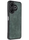 Xiaomi Redmi 13 4G Kılıf Aras Deri Kapak - Koyu Yeşil
