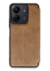 Xiaomi Redmi 13C Kılıf Flip Cover - Taba