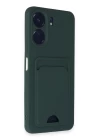 Xiaomi Redmi 13C Kılıf Kelvin Kartvizitli Silikon - Koyu Yeşil