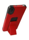 Xiaomi Redmi 9A Kılıf Mega Standlı Silikon - Kırmızı