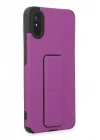 Xiaomi Redmi 9A Kılıf Mega Standlı Silikon - Mor