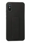 Xiaomi Redmi 9A Kılıf Mega Standlı Silikon - Siyah