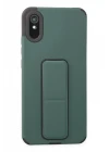 Xiaomi Redmi 9A Kılıf Mega Standlı Silikon - Yeşil