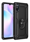 Xiaomi Redmi 9A Kılıf Sofya Yüzüklü Silikon Kapak - Siyah