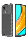 Xiaomi Redmi 9C Kılıf Auto Focus Karbon Kapak - Siyah