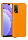 Xiaomi Redmi 9T Kılıf Nano içi Kadife Silikon - Turuncu