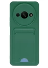 Xiaomi Redmi A3 4G Kılıf Kelvin Kartvizitli Silikon - Koyu Yeşil