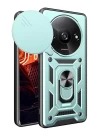 Xiaomi Redmi A3 4G Kılıf Pars Lens Yüzüklü Silikon - Yeşil