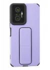 Xiaomi Redmi Note 10 Pro Kılıf Mega Standlı Silikon - Lila