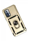 Xiaomi Redmi Note 10 Pro Kılıf Pars Lens Yüzüklü Silikon - Gold