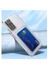 Xiaomi Redmi Note 11 Kılıf Kart Şeffaf Silikon - Şeffaf