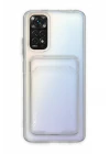 Xiaomi Redmi Note 11 Kılıf Kart Şeffaf Silikon - Şeffaf
