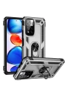 Xiaomi Redmi Note 11 Pro Plus 5G Kılıf Sofya Yüzüklü Silikon Kapak - Gümüş