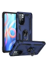Xiaomi Redmi Note 11T Kılıf Sofya Yüzüklü Silikon Kapak - Lacivert