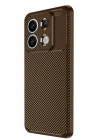 Xiaomi Redmi Note 13 Pro 4G Kılıf Auto Focus Karbon Kapak - Kahverengi