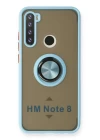 Xiaomi Redmi Note 8 Kılıf Montreal Yüzüklü Silikon Kapak - Buz Mavi