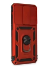 Xiaomi Redmi Note 8 Pro Kılıf Pars Lens Yüzüklü Silikon - Kırmızı