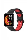 Xiaomi Redmi Watch 2 Spor Delikli Kordon - Siyah-Kırmızı
