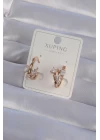 XUPİNG Rose Renk Zirkon Taşlı Halka Küpe - TJ-BKP9358