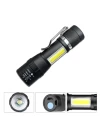 Zoomlu Şarjli Cob Led Güçlü El Feneri WB-017