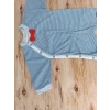0-3 3-6 Ay Papyonlu Çizgi Desen Çıtçıt Kapama Kasketli Erkek Bebek Tulumu Lacivert