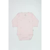 Bistyle Organik Natural Basic Style Kruvaze Uzun Kol Body Bs17102 Pembe