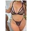 Büyük Beden Fantezi Seksi File Sütyen Tanga Takımı