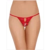 Fantezi Arkası Açık Fiyonklu Kırmızı Dantel String - Tanga