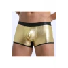 Fantezi Deri Görünümlü Seksi Altın Erkek Boxer - Fantezi Tanga