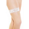 Fantezi Seksi Dantelli Fiyonklu Beyaz Bacak Bandı