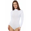 Giyim Bayan Uzun Kol Boğazlı Çıtçıtlı Body Beyaz