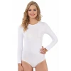Giyim Bayan Uzun Kol Çıtçıtlı Body Beyaz
