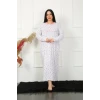 Giyim Büyük Beden Uzun Kol Beyaz Anne Gecelik