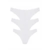 Giyim Dantelli 3lü Tanga Külot Ekru