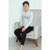 Giyim Erkek Çocuk Penye Pijama Takım Gri