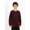 Giyim Erkek Çocuk Uzun Kol Penye Pijama Takım Bordo
