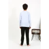 Giyim Erkek Çocuk Uzun Kol Penye Pijama Takım BuzMavisi
