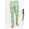 Giyim Erkek Ekoseli Desen Penye Tek Alt Pijama Yeşil