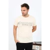 Giyim Erkek Kısa Kol Penye Pijama Takımı Krem