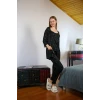 Giyim Kadın 3lü Sabahlık Pijama Takım Siyah