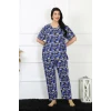 Giyim Kadın 5XL-6XL-7XL-8XL Büyük Beden Kısa Kol Pijama Takım Saks